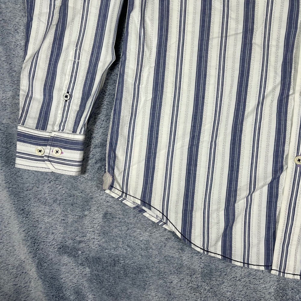 Tommy Bahama Jeans Mens XL Blue White Striped Button Down Shirt Long Sleeve p - Picture 11 of 16